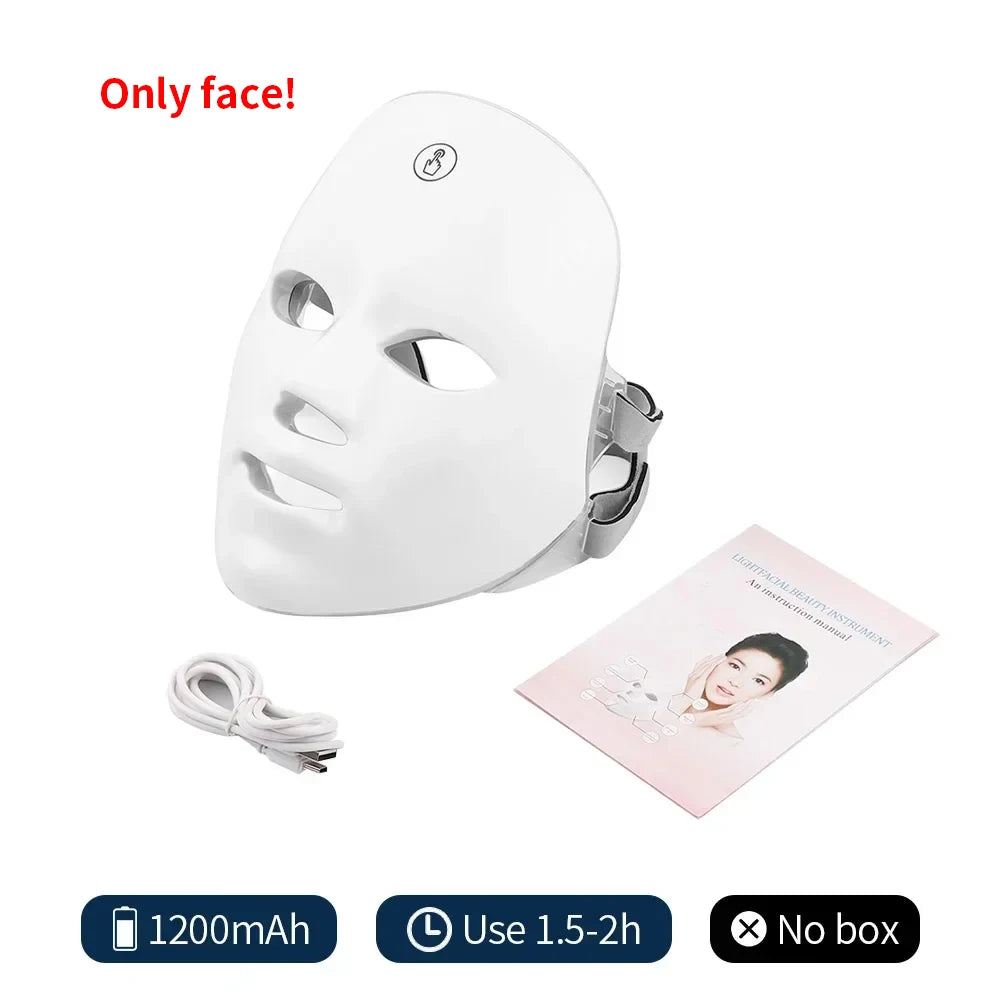 Wireless 7-Color LED Face and Neck Therapy Mask.