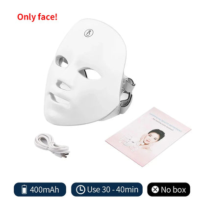 Wireless 7-Color LED Face and Neck Therapy Mask.