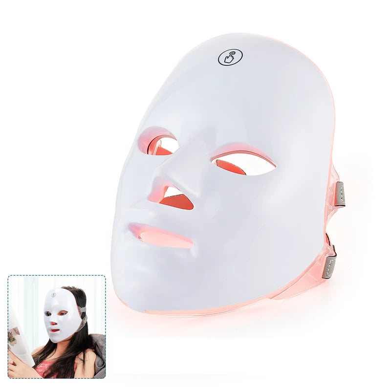Wireless 7-Color LED Face and Neck Therapy Mask.